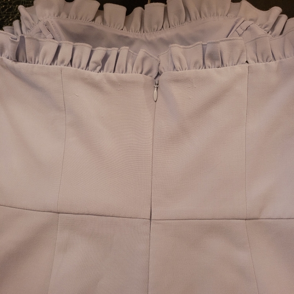 French Connection | Whisper Frill Ruffle Powder Baby Blue Strapless Dress Size 6 - Picture 6 of 10